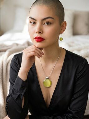 paparazzi Yellow Circle Pendant Necklace and Earring Set